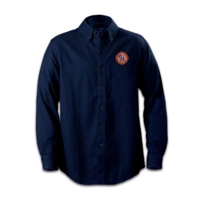 Firefighter Embroidered Button Down Shirt: The Courage Of Fireman