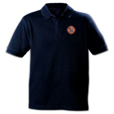 From young rookies to retired captains, firefighters of every generation are proud to wear the Maltese Cross, the noble symbol of their profession. Now that same unmistakable symbol - reflecting the values of duty, honor, courage and brotherhood - stands out in style with this firefighter embroidered polo shirt for men, an exclusive fashion design from The Bradford Exchange.Expertly crafted of deep blue 100% cotton for uncompromising quality and breathability, this handsome firemen apparel is embroidered with a bold red Maltese Cross across the front. Inside the embroidery is full-color artwork featuring firefighters in action, against the backdrop of an American flag. The firefighter embroidered polo shirt shows you belong to the brotherhood of valor, and also makes a great fireman gift. Make sure you're never off duty. Order now!