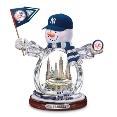 MLB New York Yankees Crystal Snowman Figurine: Go Yankees!