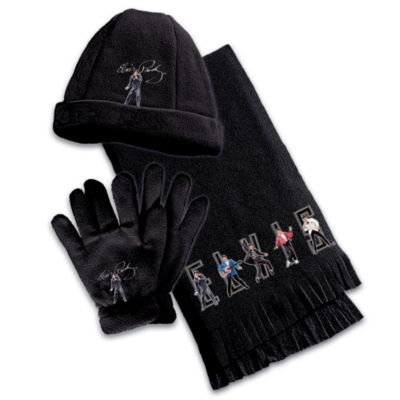 Elvis Presley Fleece Accessory Set: Hat, Scarf And Gloves