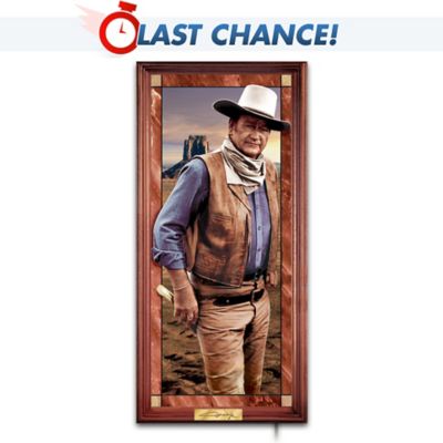 John Wayne: Hero Of The West Illuminated Stained-Glass Panorama Wall Decor