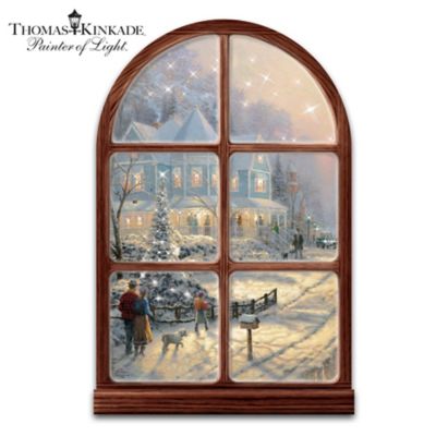 Thomas Kinkade A Holiday Gathering Musical And Illuminated Wall Sculpture