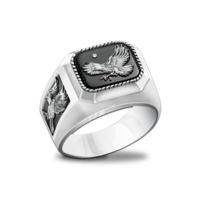 Wings Of Majesty Diamond And Black Onyx Ring