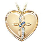 My Daughter, Blessings Always Diamond And Sapphire Pendant Necklace
