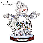 Thomas Kinkade Winter Wonderland Crystal Snow Girl Figurine: Lights Up!