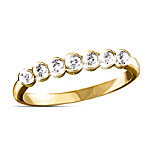 Solid 10k Gold Diamond Women's Ring: Golden Circle Of Love