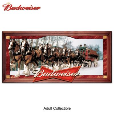 Budweiser Clydesdales Stained-Glass Panorama Wall Decor