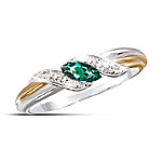 Emerald & Diamond Embrace Ring