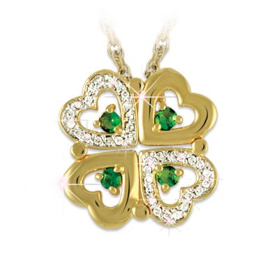 Four Hearts Clover Necklace: Irish Jewelry