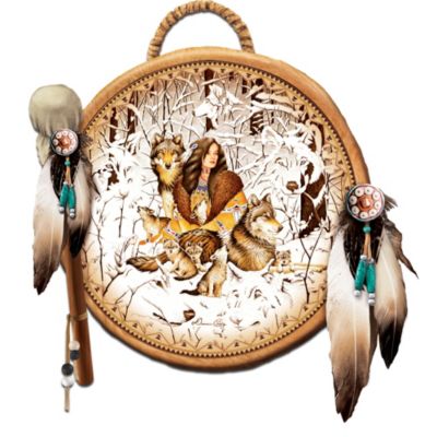 Mystic Pathfinders Wall Decor: A Native American-Inspired Drum