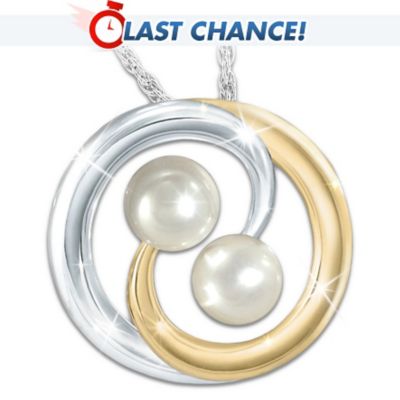 Lover's Knot Cultured Pearl Pendant Necklace