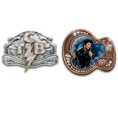 Elvis Presley TCB And Guitar Fashion Belt Buckles