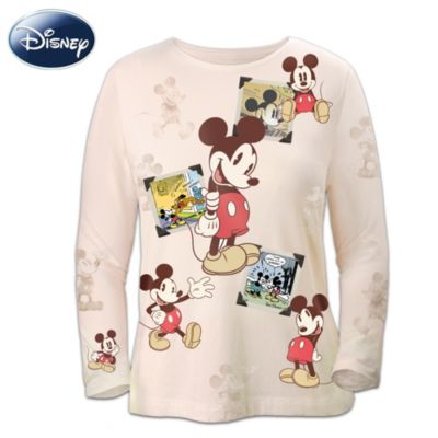 Disney Retro Mickey Mouse Sepia-Toned Women's Shirt