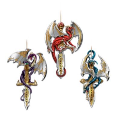 Dragon Guardians Of The Crystal Realm Ornament Set