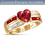 Ribbons Of Love Personalized Garnet Ring