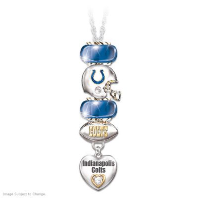 NFL Indianapolis Colts Charm Necklace: Go Colts! #1 Fan