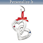 Couples Name-Engraved Personalized Birthstone Ornament: Perfect Love