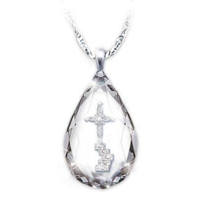 The Loving Memories Teardrop Crystal Bereavement Pendant Necklace