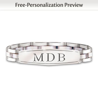 My Son, My Pride, My Joy Personalized Mens Stainless Steel Bracelet