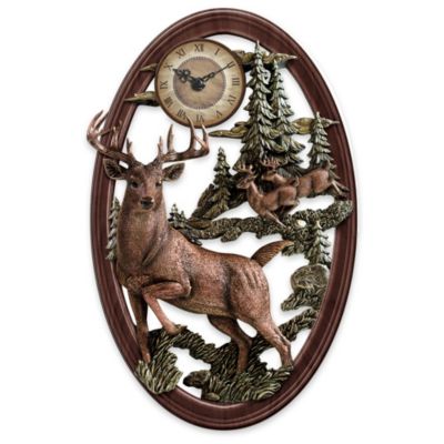 Timeless Legends Of The Forest Whitetail Deer Wall Clock