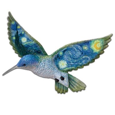Starry Night Wall Decor Art: Hummingbird Wall Sculpture