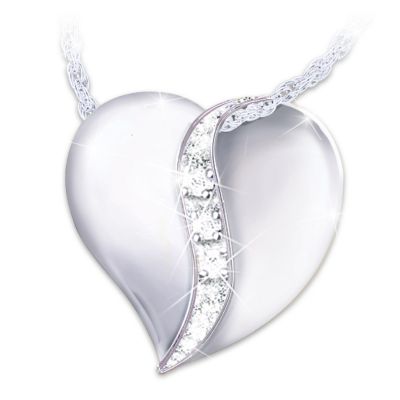 My Dear Granddaughter Diamond Heart Pendant Necklace