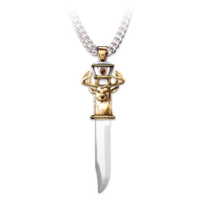 The 10-Point Buck Replica Knife Pendant Necklace