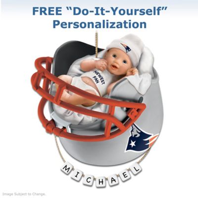 New England Patriots Personalized Babys First Christmas Ornament