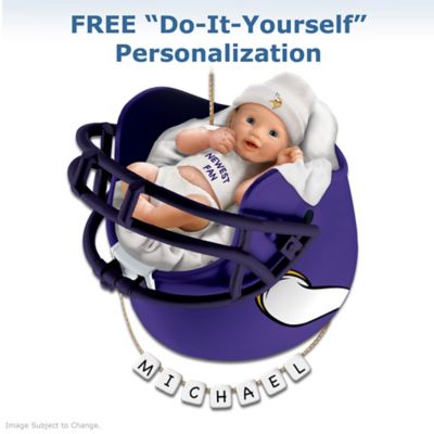 Minnesota Vikings Personalized Babys First Christmas Ornament