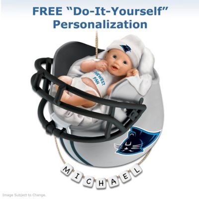 Carolina Panthers Personalized Babys First Christmas Ornament