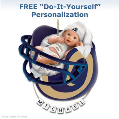 St. Louis Rams Personalized Baby's First Christmas Ornament