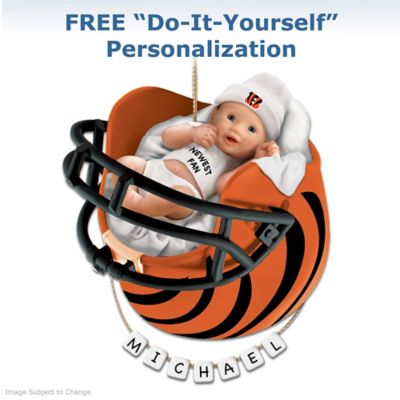 Cincinnati Bengals Personalized Baby's First Christmas Ornament