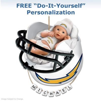 San Diego Chargers Personalized Babys First Christmas Ornament