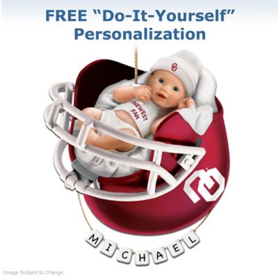Oklahoma Sooners Personalized Baby's First Christmas Ornament