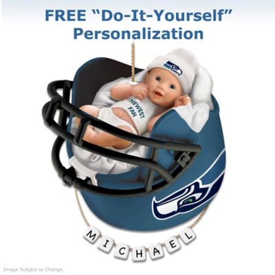 Seattle Seahawks Personalized Babys First Christmas Ornament