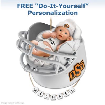 OSU Cowboys Football Personalized Babys First Ornament