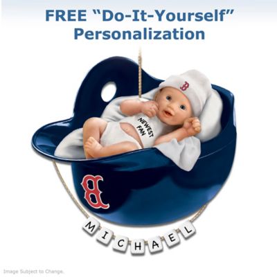 Boston Red Sox Personalized Babys First Christmas Ornament