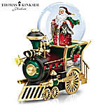 Thomas Kinkade Santa Claus Is Comin' To Town Musical Snowglobe Train Car