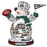 New York Jets Masterpiece Edition Crystal Snowman Figurine