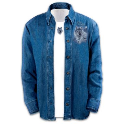 Spirit Of The Wilderness Women's Denim Shirt With Coordinating T-Shirt