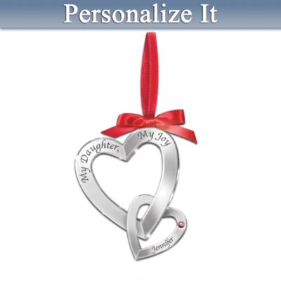 My Daughter, My Joy Personalized Heart-Shaped Birthstone Ornament