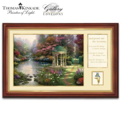 Thomas Kinkade Serenity Prayer Framed Canvas Print Wall Decor