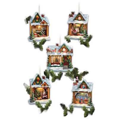 Thomas Kinkade Night Before Christmas Story Ornaments