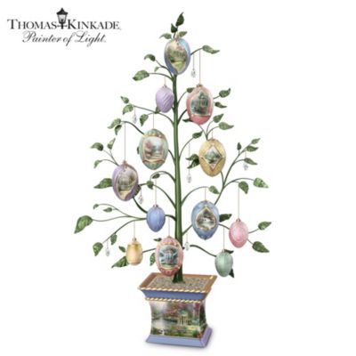 Thomas Kinkade Easter Blessings Heirloom Porcelain Egg Tabletop Tree