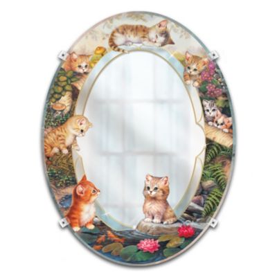 Jurgen Scholz Purr-fect Reflections Kitten Mirror Wall Decor For Cat Lovers