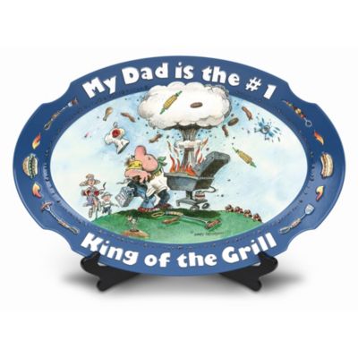 My Dad Is The #1 King Of The Grill Porcelain Platter: Gift For Dad