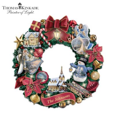 Thomas Kinkade Season Of Joy Personalized Holiday Wreath