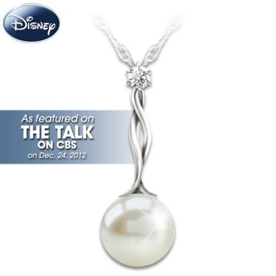 Disney Princess Pearl And Diamond Pendant Necklace