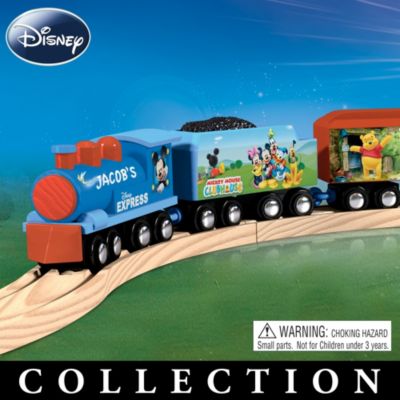 The wonderful world of Disney is filled with amazing movies of dreams come true - an inspiration for all ages. Now your special Disney fan can relive these timeless classics during every single playtime. With the power of imagination, this heirloom-quality Disney toy train collection will enchant your tiny traveler with the magic of Mickey Mouse Clubhouse, The Lion King, The Little Mermaid, and other Disney favorites. Best of all, this collection of Disney train cars can be personalized for FREE, when you provide your child's name to appear on the Disney Express Locomotive Engine.Entirely people powered, with safe rolling wheels, this Disney toy train collection easily moves across flat surfaces, or over the included 8-piece track set.* And the adventure begins from the moment you receive Issue One, the Starter Set, including the Locomotive Engine personalized with your child's name, the Mickey Mouse Clubhouse Tender Car and the Winnie the Pooh Car. Your future issues of additional sets will feature more Disney train cars with full-color artwork, all of which easily connect with safe magnetic couplers. Why not give your child a very personal way to enjoy Disney magic - order now!