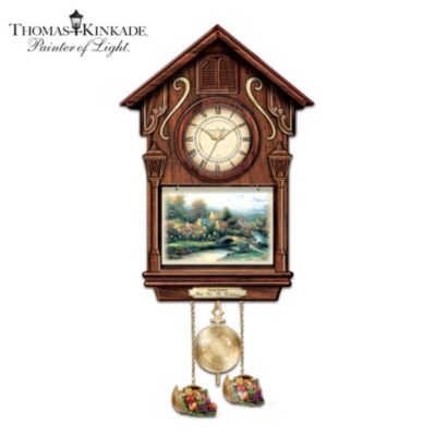 Thomas Kinkade Time For The Holidays Cuckoo Clock